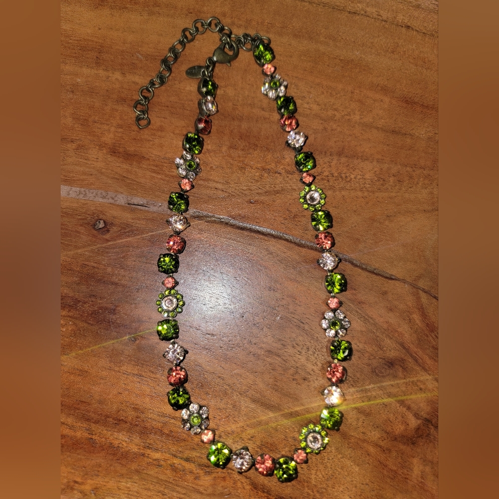 Sorrelli pink and green necklace